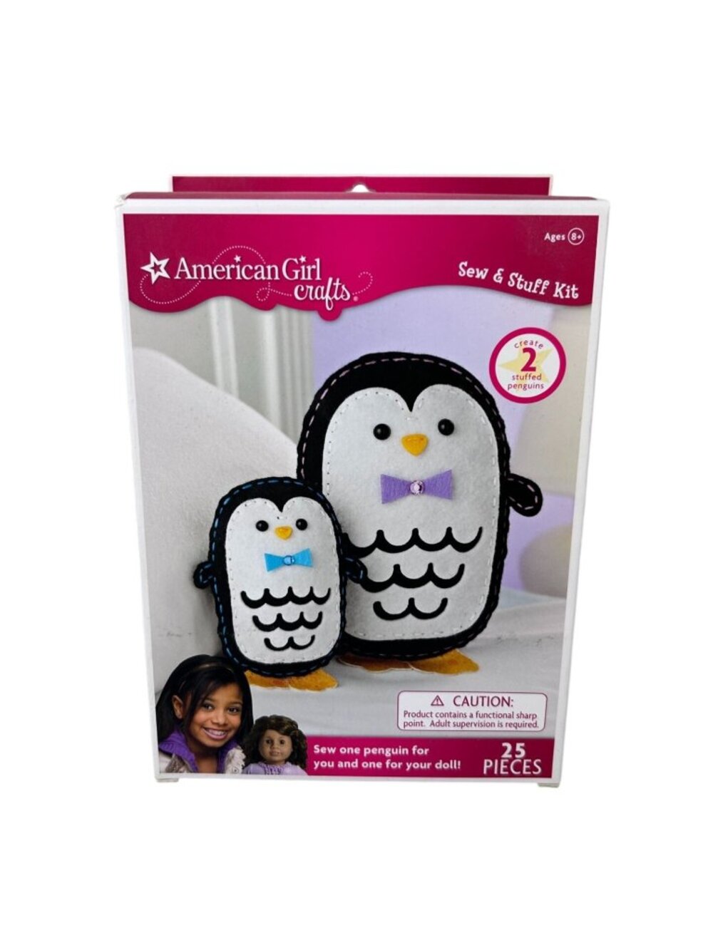 American Girl Craft Kit Sew & Stuff 2 Penguins Winter 2014 Cute Gift